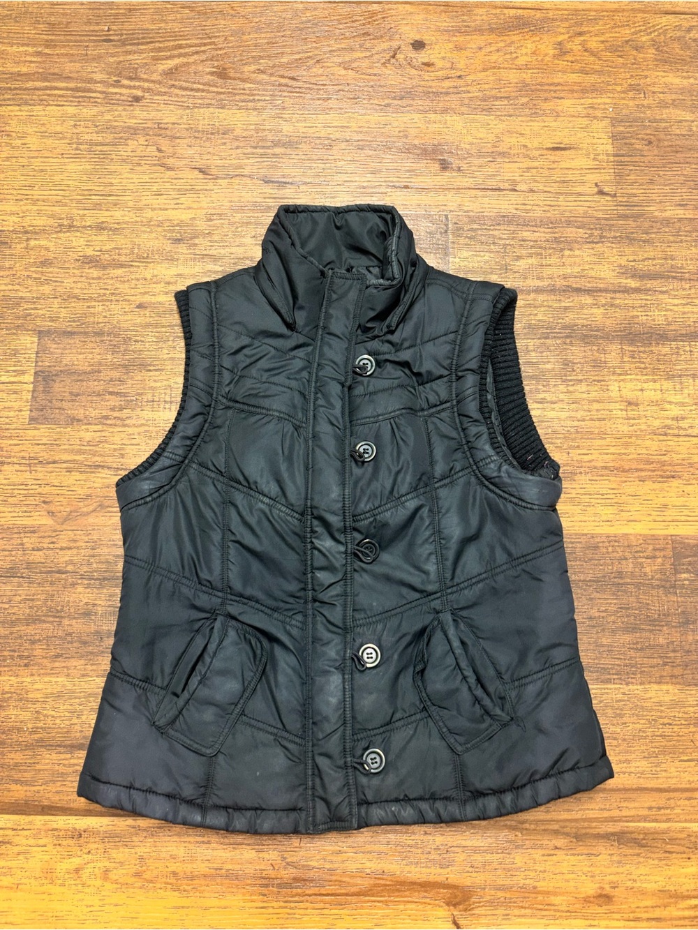 BE COOL Black Quilted Sleeveless Puffer Vest